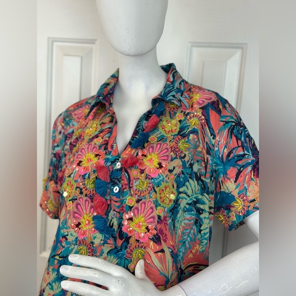 Soft Surroundings Vibrant Floral Coverup - Picture 16 of 17